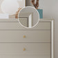 Contemporary Horizontal Double Dresser White/Silver Dresser with Storage for Home