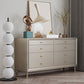 Contemporary Horizontal Double Dresser White/Silver Dresser with Storage for Home