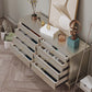 Contemporary Horizontal Double Dresser White/Silver Dresser with Storage for Home
