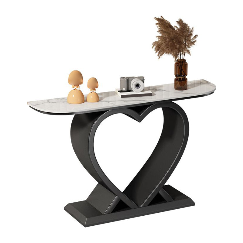 Half Moon Contemporary Console Accent Table Antique Finish Console Sofa Table Clearhalo 'Console Tables' 'console_tables' 'Entry & Mudroom Furniture' 'furn' 'furn_console_tables' 'Furniture' 6977531