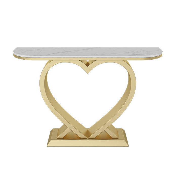 Half Moon Contemporary Console Accent Table Antique Finish Console Sofa Table Clearhalo 'Console Tables' 'console_tables' 'Entry & Mudroom Furniture' 'furn' 'furn_console_tables' 'Furniture' 6977536