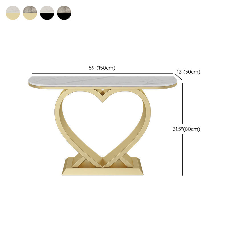 Half Moon Contemporary Console Accent Table Antique Finish Console Sofa Table Clearhalo 'Console Tables' 'console_tables' 'Entry & Mudroom Furniture' 'furn' 'furn_console_tables' 'Furniture' 6977543