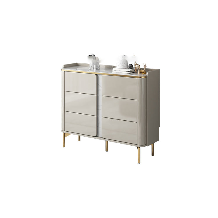 Klassieke glamoureuze ladekast met stenen opbergkast met 6 laden, 11,7 inch breed