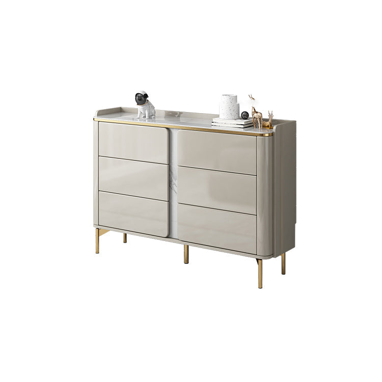 Klassieke glamoureuze ladekast met stenen opbergkast met 6 laden, 11,7 inch breed