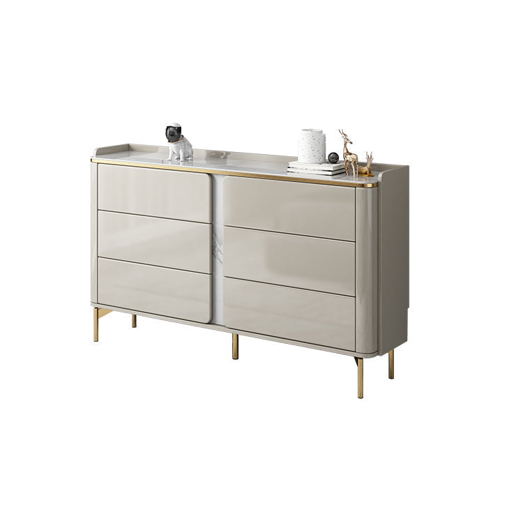 Klassieke glamoureuze ladekast met stenen opbergkast met 6 laden, 11,7 inch breed