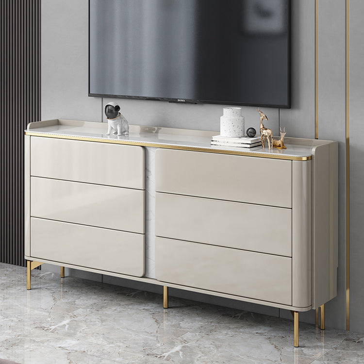 Klassieke glamoureuze ladekast met stenen opbergkast met 6 laden, 11,7 inch breed