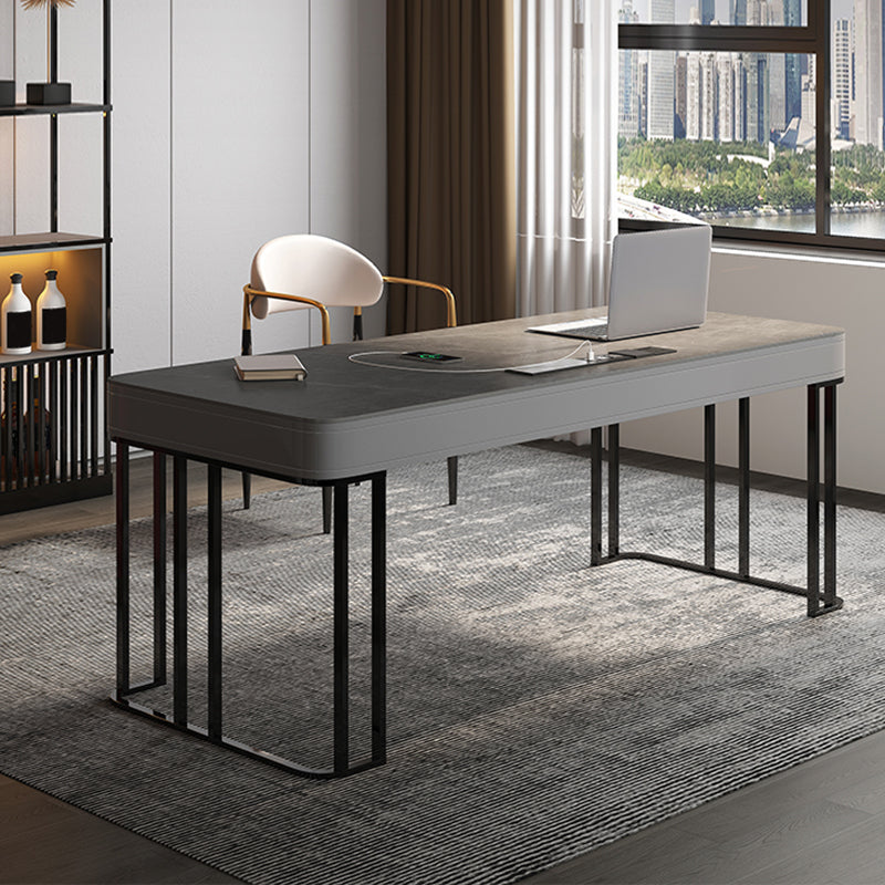 Moderne stenen kantoorbureau rechthoekige vorm taakbureau met 2-laden in grijs