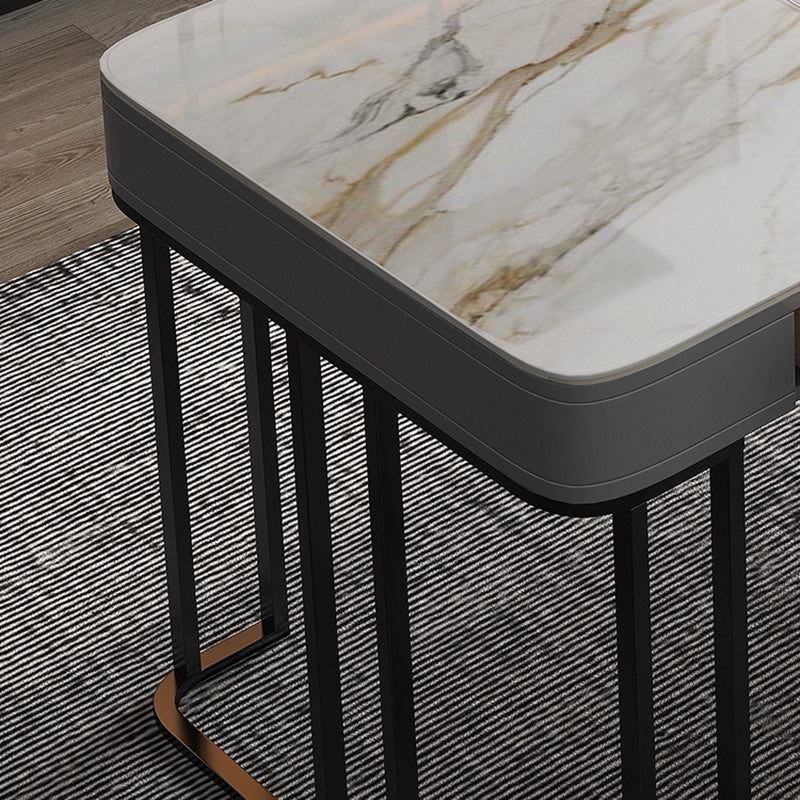 Moderne stenen kantoorbureau rechthoekige vorm taakbureau met 2-laden in grijs