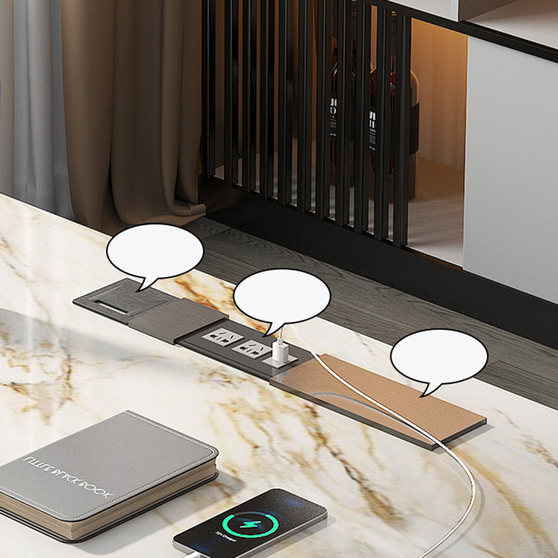 Moderne stenen kantoorbureau rechthoekige vorm taakbureau met 2-laden in grijs