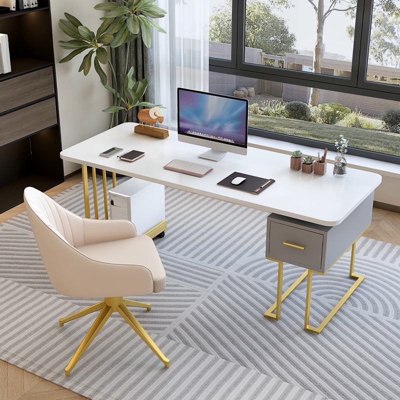 Modern Stone Office Desk Rectangular Shape Task Desk con 1-Drawers para Office