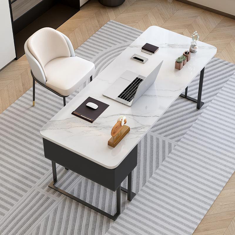 Modern Stone Office Desk Rectangular Shape Task Desk con 1-Drawers para Office