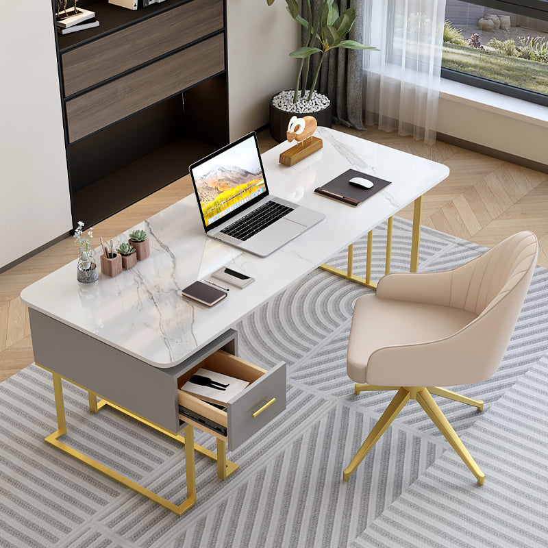 Modern Stone Office Desk Rectangular Shape Task Desk con 1-Drawers para Office