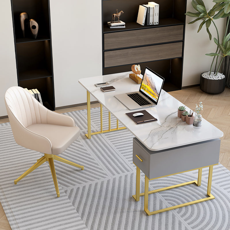 Modern Stone Office Desk Rectangular Shape Task Desk con 1-Drawers para Office