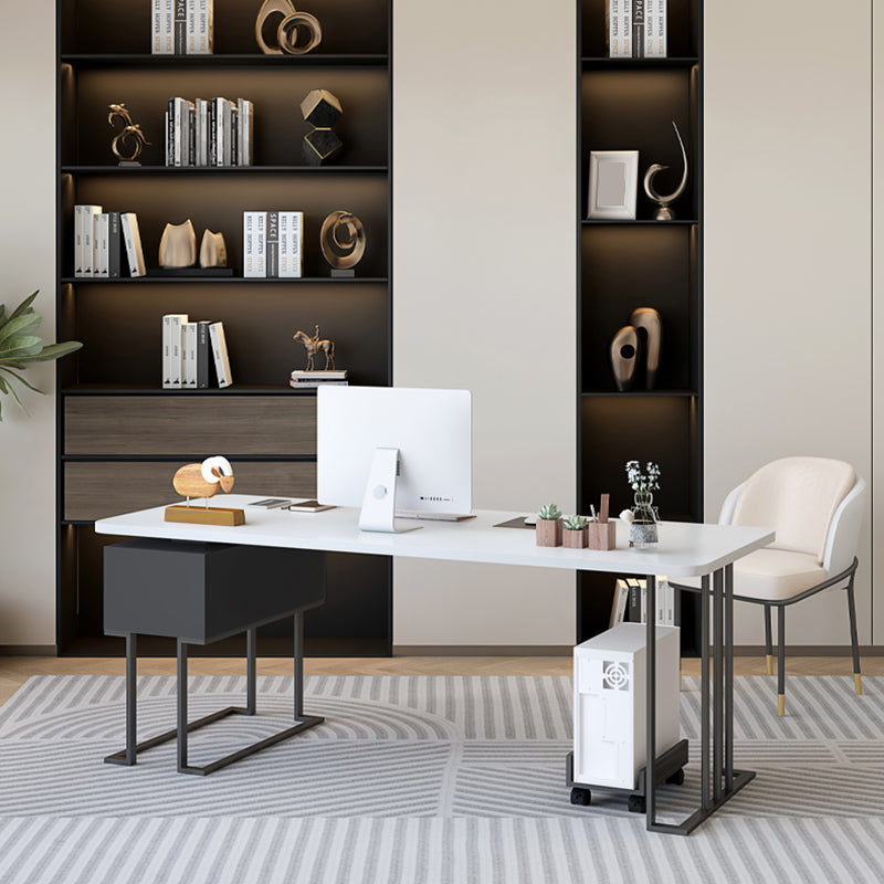 Modern Stone Office Desk Rectangular Shape Task Desk con 1-Drawers para Office