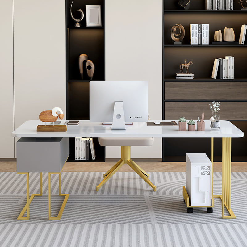 Modern Stone Office Desk Rectangular Shape Task Desk con 1-Drawers para Office