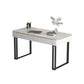 Rectangular Shaped Office Working Table Stone Writing Desk in Gold/Black Black Clearhalo 'furn' 'furn_office_desk' 'Furniture' 'Office Desks' 'Office Furniture' 'office_desk' 6978121