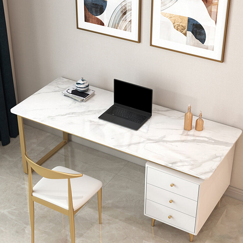 3 cajones escribiendo escritorio escritorio rectangular escritorio de oficina en blanco/negro