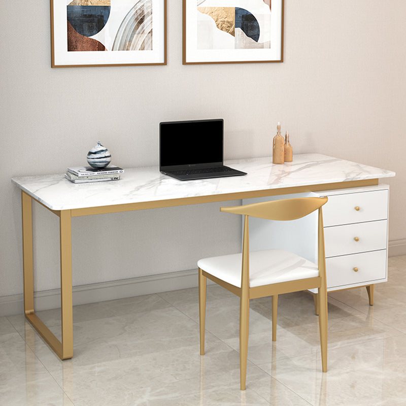 3 cajones escribiendo escritorio escritorio rectangular escritorio de oficina en blanco/negro