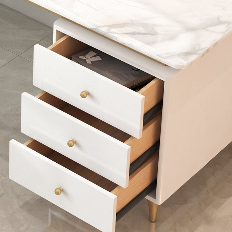 3 cajones escribiendo escritorio escritorio rectangular escritorio de oficina en blanco/negro