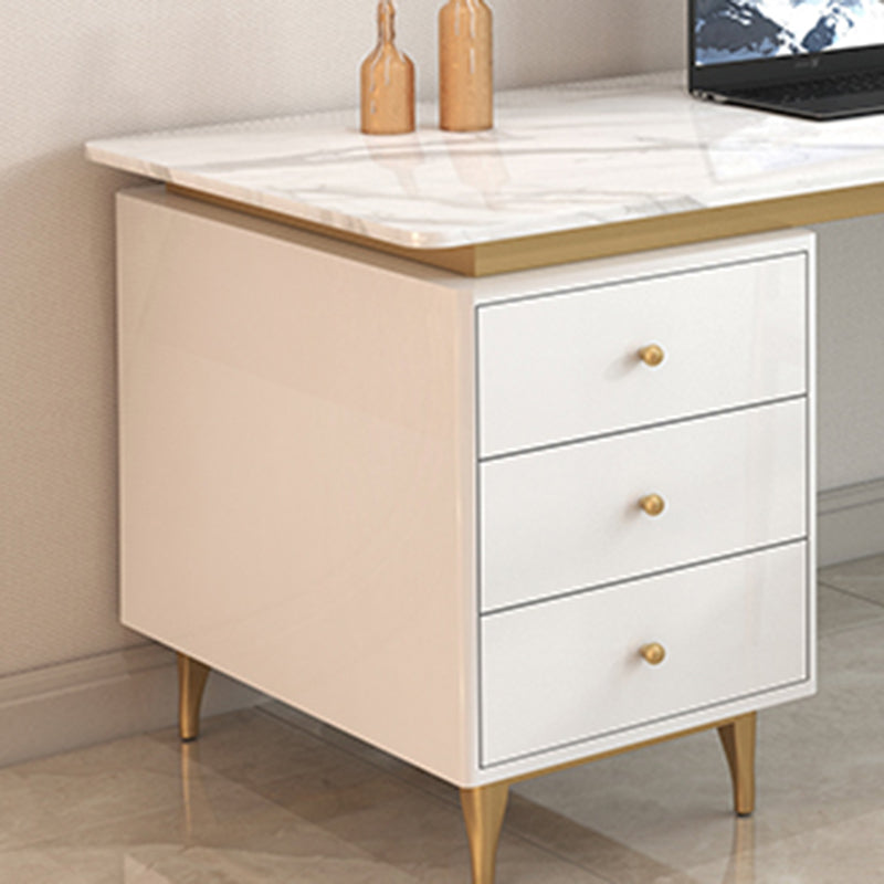 3 cajones escribiendo escritorio escritorio rectangular escritorio de oficina en blanco/negro