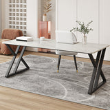 Industrial Style Office Desk Rectangular Shaped Task Desk in White for Office Clearhalo 'furn' 'furn_office_desk' 'Furniture' 'Office Desks' 'Office Furniture' 'office_desk' 6978184