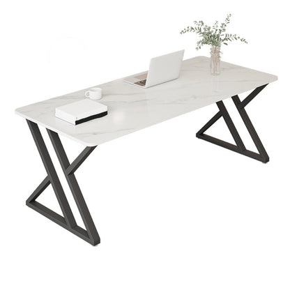 Industrial Style Office Desk Rectangular Shaped Task Desk in White for Office 70.9"L x 35.4"W x 29.5"H Gloss White Clearhalo 'furn' 'furn_office_desk' 'Furniture' 'Office Desks' 'Office Furniture' 'office_desk' 6978185