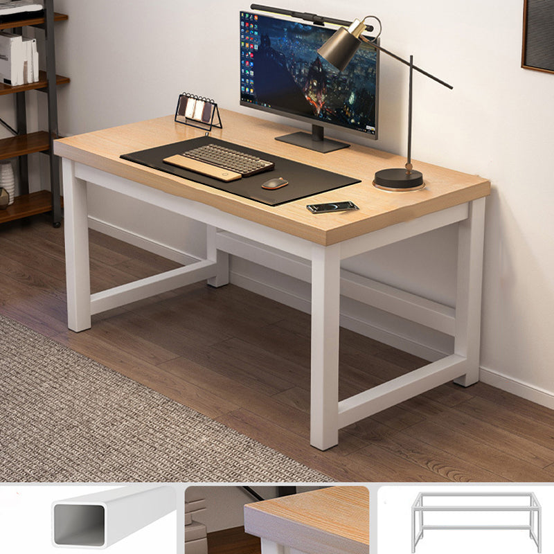Wooden Rectangular Computer Desk Modern 29.13" Tall Gaming Desk with Steel Legs 31"L x 20"W x 29"H Natural Clearhalo 'furn' 'furn_office_desk' 'Furniture' 'Office Desks' 'Office Furniture' 'office_desk' 6978234