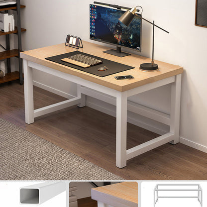 Wooden Rectangular Computer Desk Modern 29.13" Tall Gaming Desk with Steel Legs 31"L x 20"W x 29"H Natural Clearhalo 'furn' 'furn_office_desk' 'Furniture' 'Office Desks' 'Office Furniture' 'office_desk' 6978234