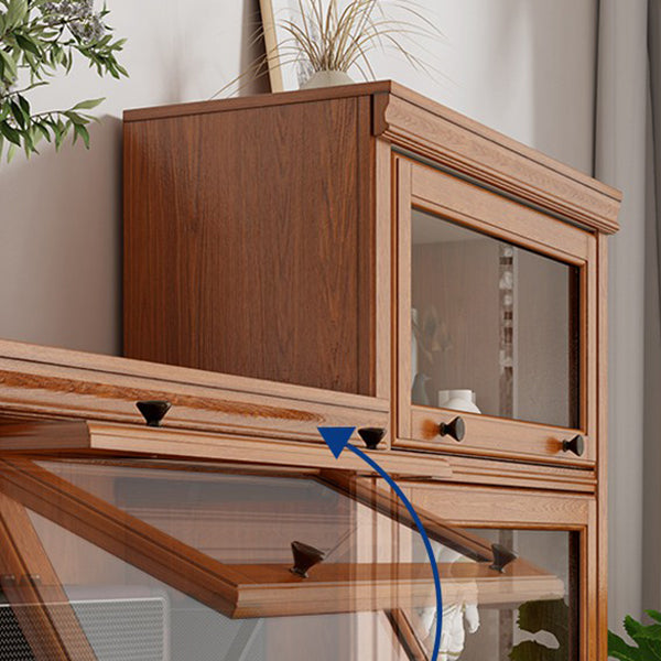 Bibliothèque contemporaine en bois standard à l'arrière fermé avec des armoires