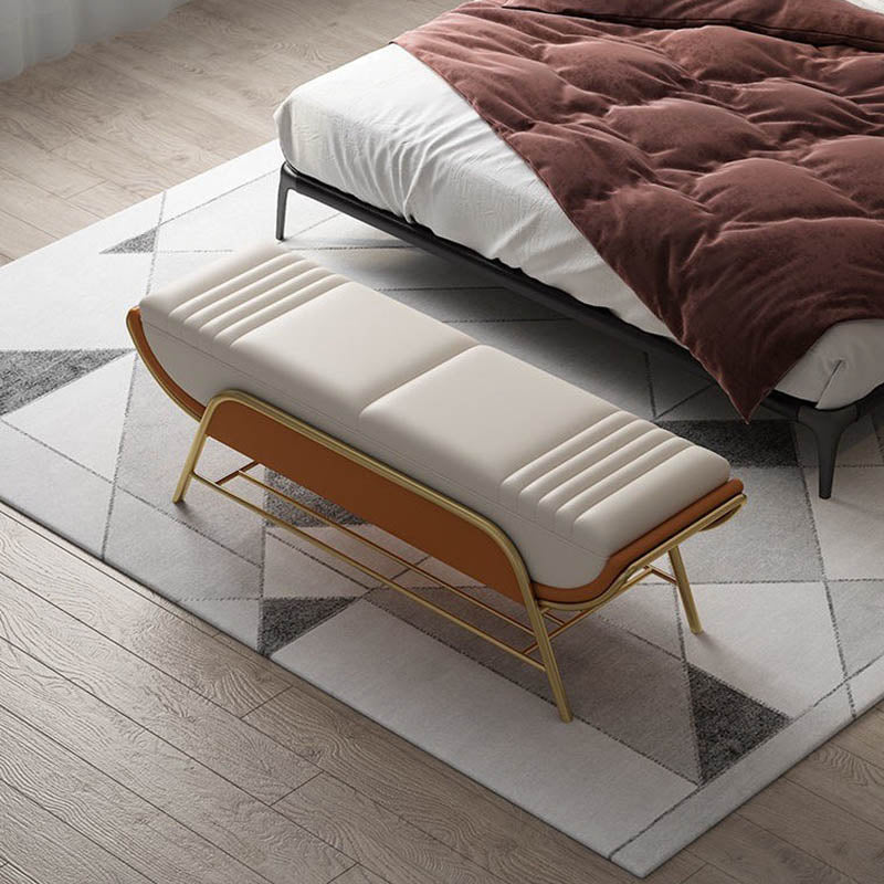 Panchina di posti a sedere ammortizzati glam e panca per la camera da letto con ripiani