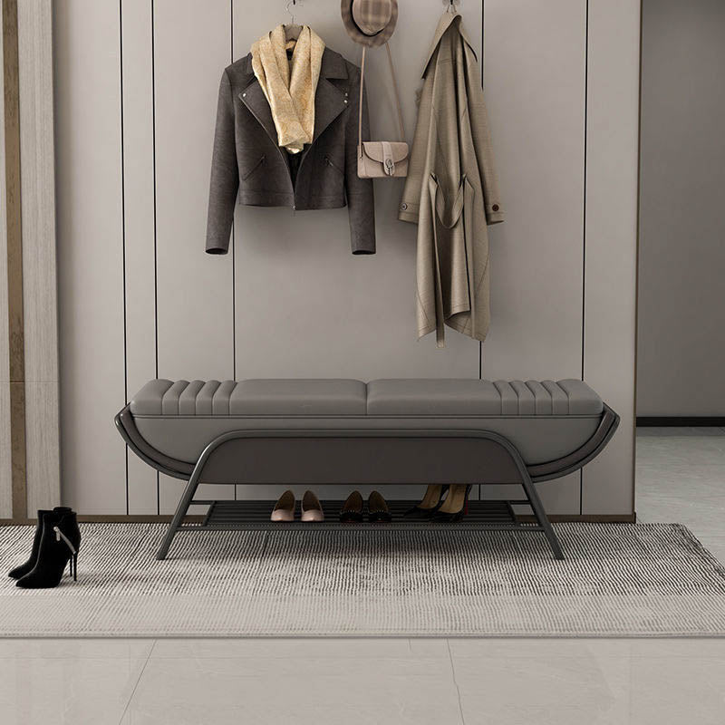 Panchina di posti a sedere ammortizzati glam e panca per la camera da letto con ripiani