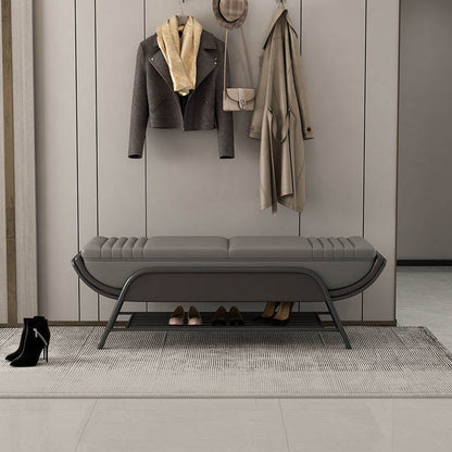 Panchina di posti a sedere ammortizzati glam e panca per la camera da letto con ripiani