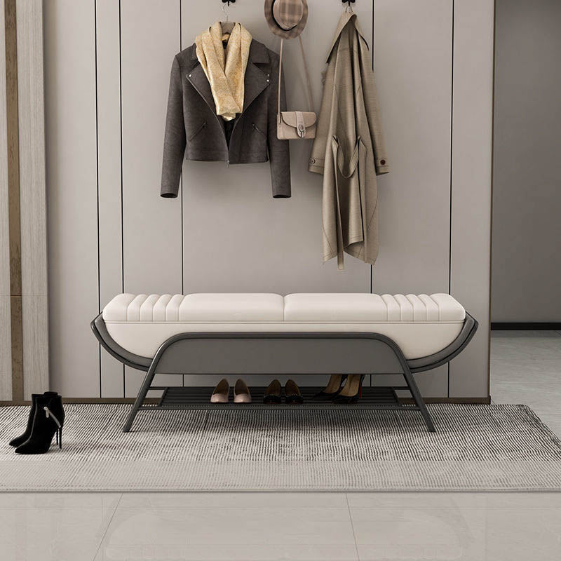 Panchina di posti a sedere ammortizzati glam e panca per la camera da letto con ripiani