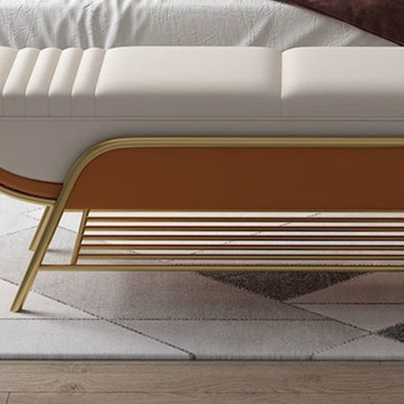 Panchina di posti a sedere ammortizzati glam e panca per la camera da letto con ripiani