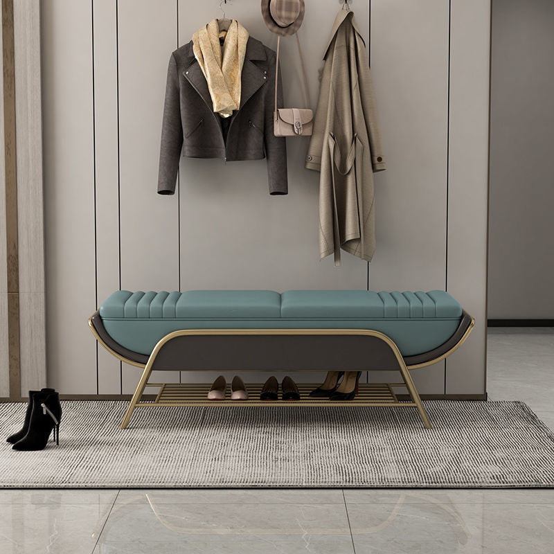 Panchina di posti a sedere ammortizzati glam e panca per la camera da letto con ripiani