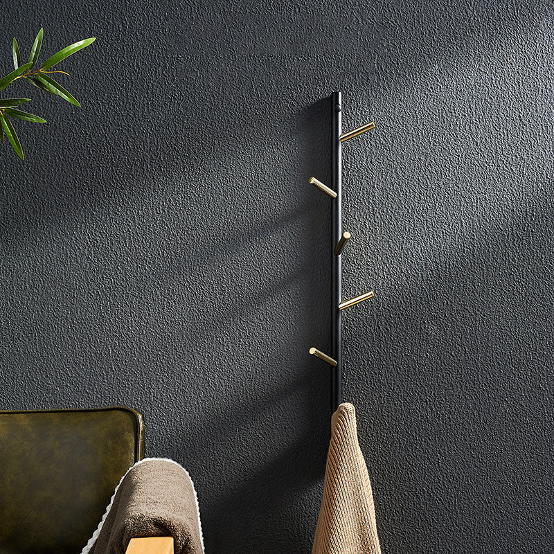 Gorgeous Wall Mounted Coat Rack Coat Hooks Metal Coat Rack for Bedroom Black 1 Piece 6 Clearhalo 'Entry & Mudroom Furniture' 'furn' 'furn_hall_tree_coat_racks' 'Furniture' 'Hall Trees & Coat Racks' 'hall_tree_coat_racks' 6978654