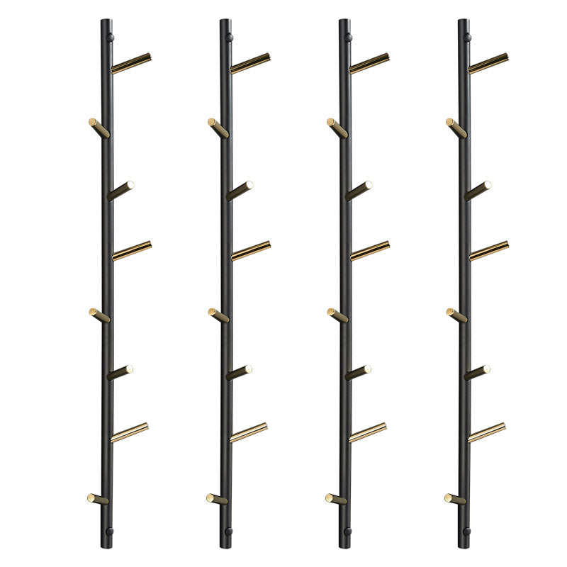 Gorgeous Wall Mounted Coat Rack Coat Hooks Metal Coat Rack for Bedroom Black 4 Piece Set 8 Clearhalo 'Entry & Mudroom Furniture' 'furn' 'furn_hall_tree_coat_racks' 'Furniture' 'Hall Trees & Coat Racks' 'hall_tree_coat_racks' 6978680