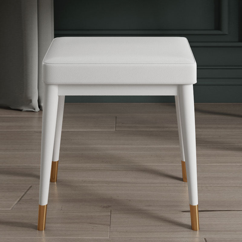 Solid Color Flannel Standard Stool Modern Simple Rectangular Upholstered Stool White 1 Piece White Clearhalo 'furn' 'furn_ottomans_poufs' 'Furniture' 'Living Room Furniture' 'Ottomans & Poufs' 'ottomans_poufs' 6978724