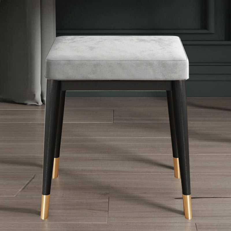 Solid Color Flannel Standard Stool Modern Simple Rectangular Upholstered Stool Gray 1 Piece Black Clearhalo 'furn' 'furn_ottomans_poufs' 'Furniture' 'Living Room Furniture' 'Ottomans & Poufs' 'ottomans_poufs' 6978728