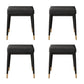 Solid Color Flannel Standard Stool Modern Simple Rectangular Upholstered Stool Black 4 Piece Set Black Clearhalo 'furn' 'furn_ottomans_poufs' 'Furniture' 'Living Room Furniture' 'Ottomans & Poufs' 'ottomans_poufs' 6978740