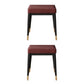 Solid Color Flannel Standard Stool Modern Simple Rectangular Upholstered Stool Red 2 Piece Set Black Clearhalo 'furn' 'furn_ottomans_poufs' 'Furniture' 'Living Room Furniture' 'Ottomans & Poufs' 'ottomans_poufs' 6978741