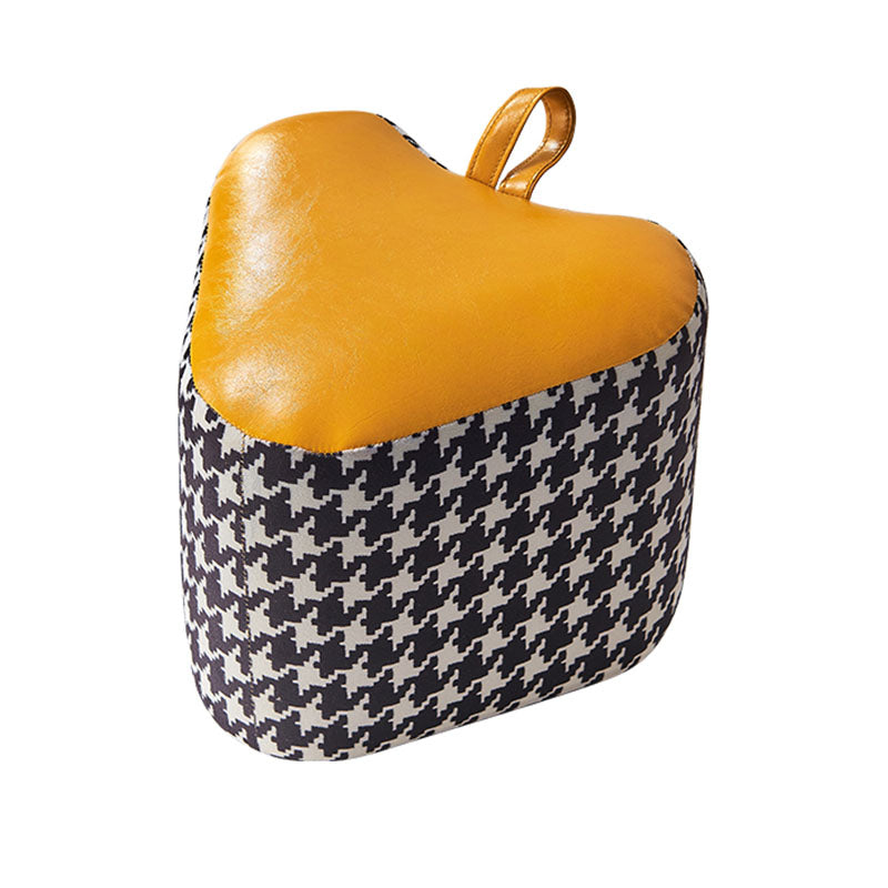 Color Block Fabric Standard Stool Modern Simple Upholstered Ottoman Faux Leather Yellow 1 Piece Clearhalo 'furn' 'furn_ottomans_poufs' 'Furniture' 'Living Room Furniture' 'Ottomans & Poufs' 'ottomans_poufs' 6978755