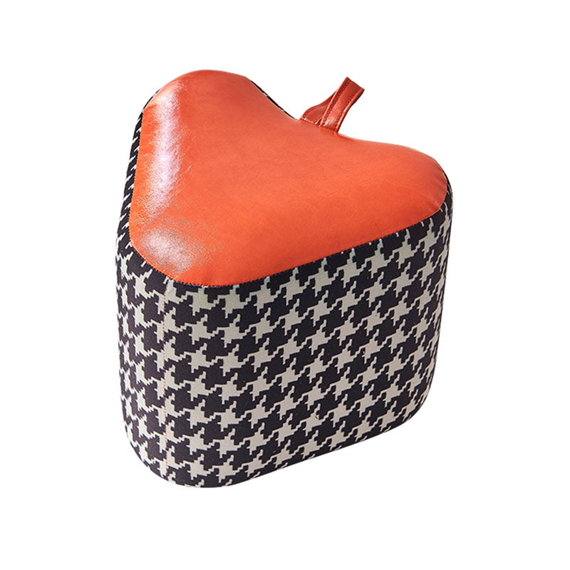 Color Block Fabric Standard Stool Modern Simple Upholstered Ottoman Faux Leather Orange 1 Piece Clearhalo 'furn' 'furn_ottomans_poufs' 'Furniture' 'Living Room Furniture' 'Ottomans & Poufs' 'ottomans_poufs' 6978760