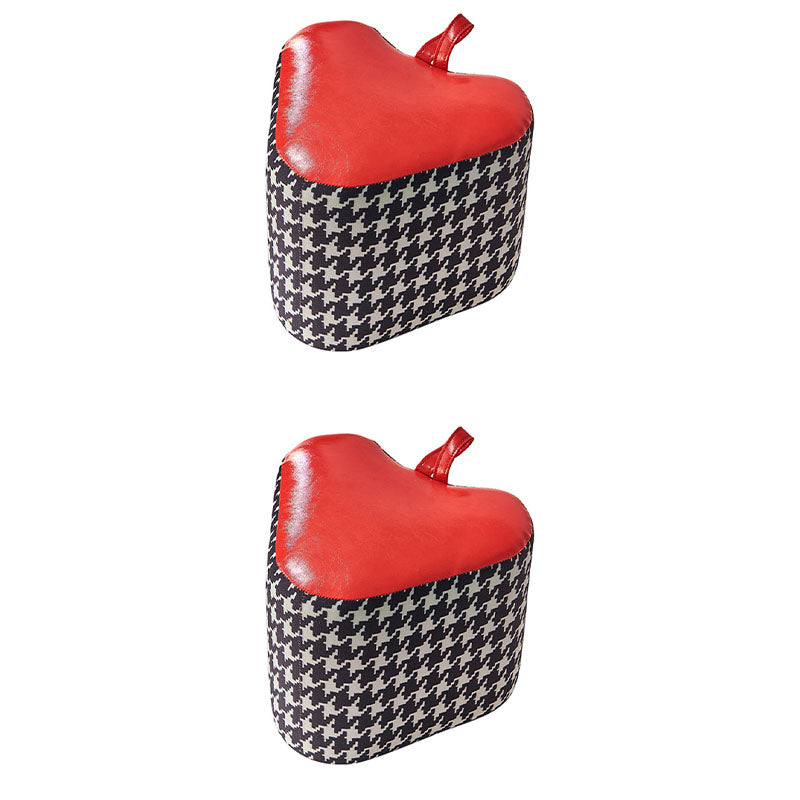 Color Block Fabric Standard Stool Modern Simple Upholstered Ottoman Faux Leather Red 2 Piece Set Clearhalo 'furn' 'furn_ottomans_poufs' 'Furniture' 'Living Room Furniture' 'Ottomans & Poufs' 'ottomans_poufs' 6978775