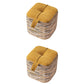 Color Block Fabric Standard Stool Modern Simple Upholstered Ottoman Velvet Yellow 2 Piece Set Clearhalo 'furn' 'furn_ottomans_poufs' 'Furniture' 'Living Room Furniture' 'Ottomans & Poufs' 'ottomans_poufs' 6978781