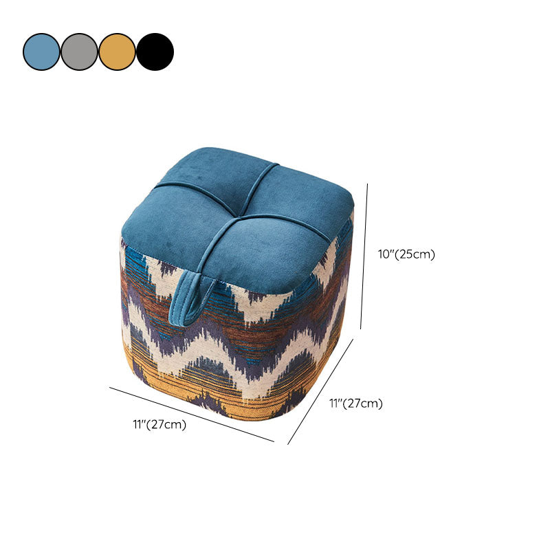 Color Block Fabric Standard Stool Modern Simple Upholstered Ottoman Clearhalo 'furn' 'furn_ottomans_poufs' 'Furniture' 'Living Room Furniture' 'Ottomans & Poufs' 'ottomans_poufs' 6978791