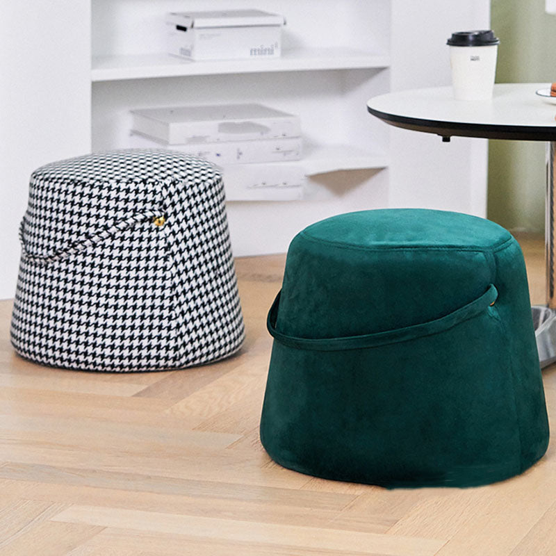 Solid Color Fabric Standard Stool Modern Style Simple Round Stool Clearhalo 'furn' 'furn_ottomans_poufs' 'Furniture' 'Living Room Furniture' 'Ottomans & Poufs' 'ottomans_poufs' 6978795