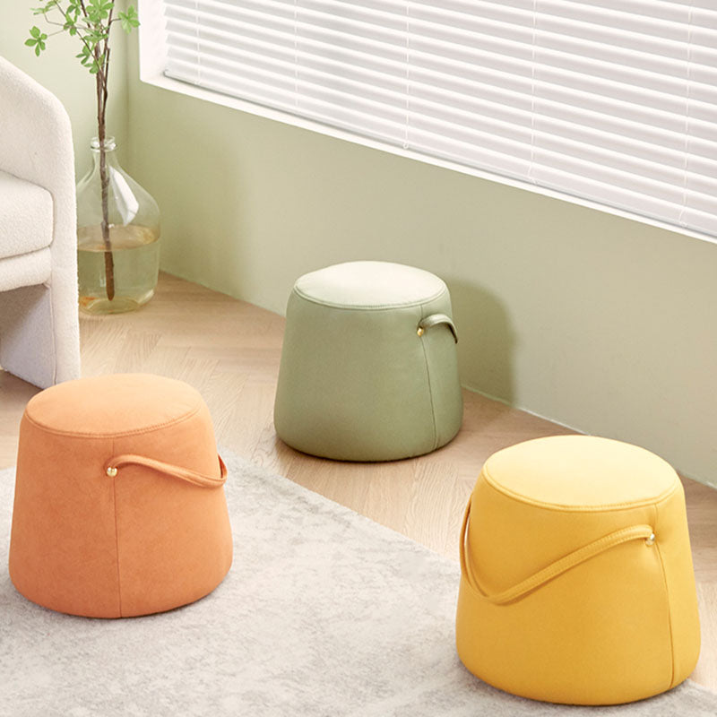 Solid Color Fabric Standard Stool Modern Style Simple Round Stool Clearhalo 'furn' 'furn_ottomans_poufs' 'Furniture' 'Living Room Furniture' 'Ottomans & Poufs' 'ottomans_poufs' 6978815