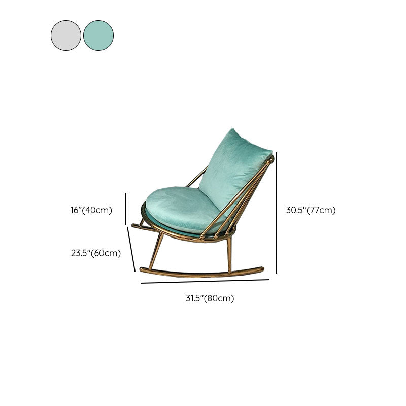 Sedia a dondolo di divano in stile glam che alimenta la sedia a dondolo con ottomana