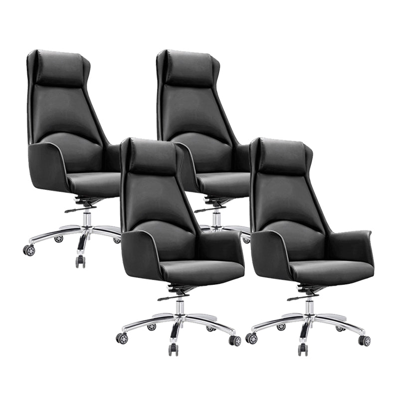 Moderne stoelarmloos leer verstelbare stoelhoogte bureau stoel met wielen